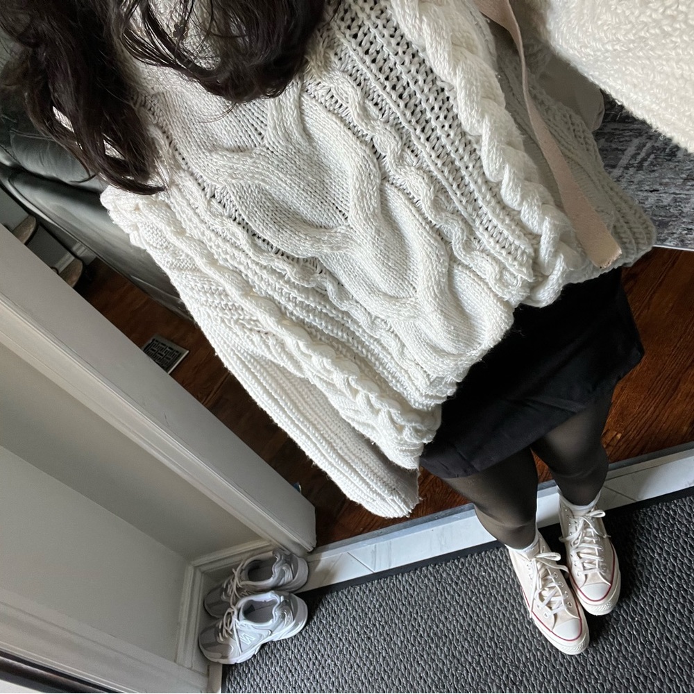 White/cream cable knit sweater